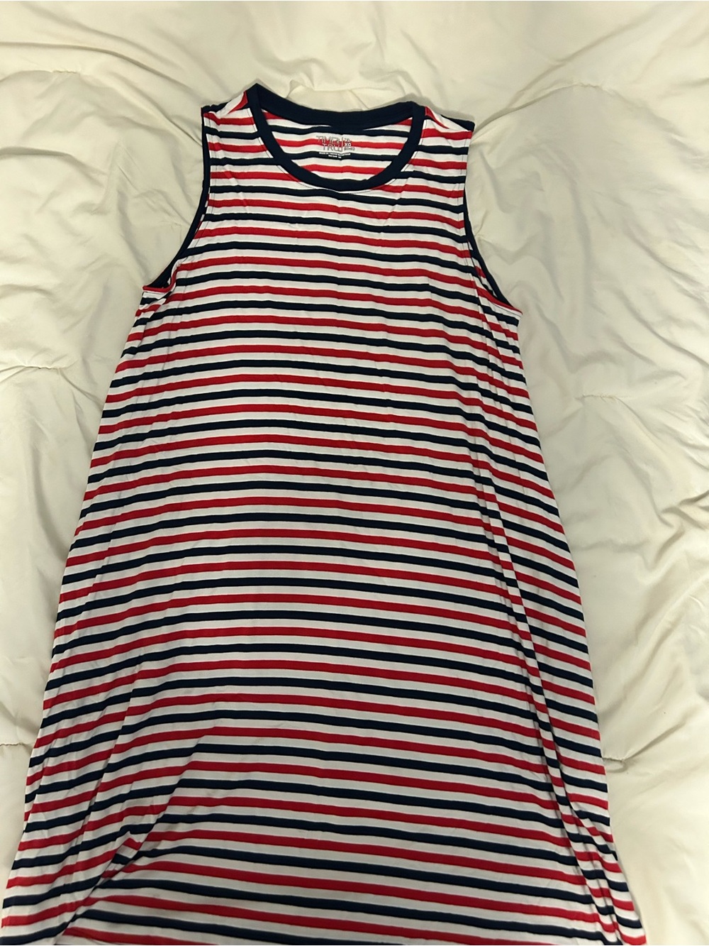 Time and Tru Navy, Red & White Striped Midi Tank Dress